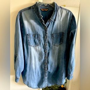 Chambray button down boyfriend shirt